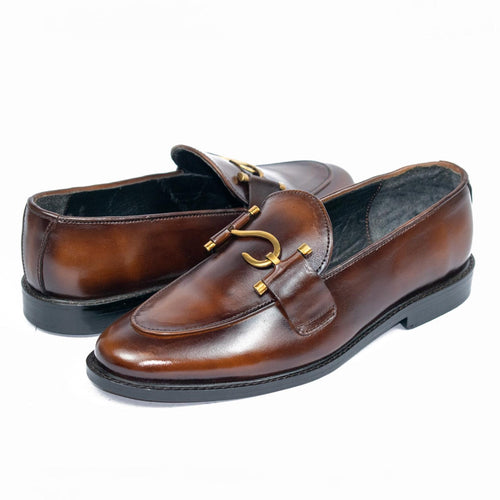 Curved Metal Bit Loafers