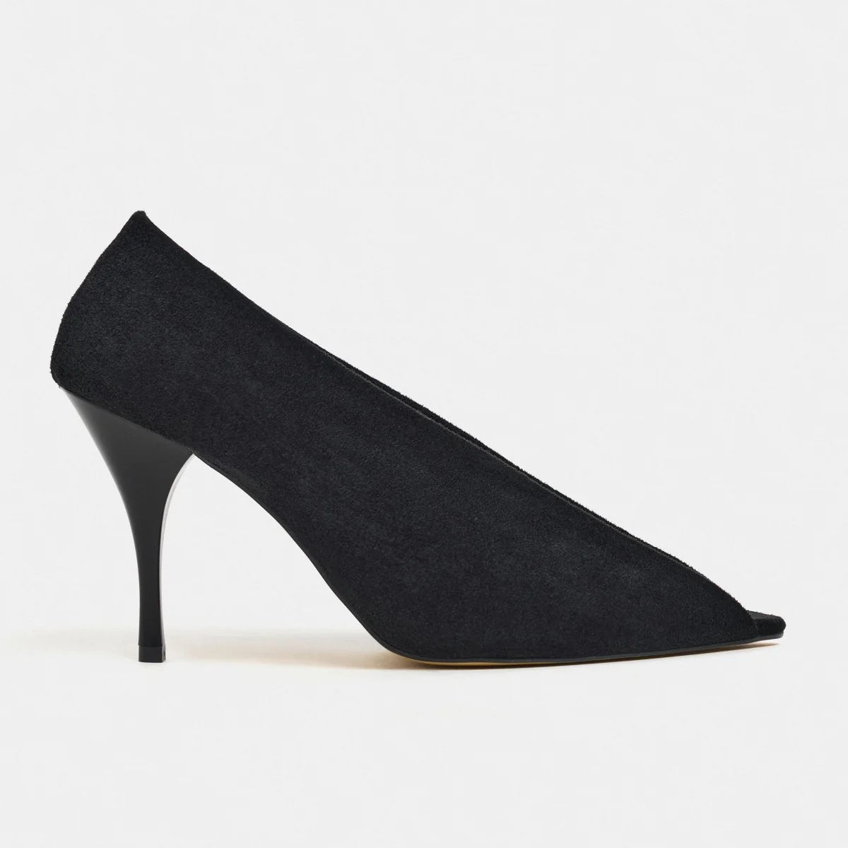 Ladies' Suede Peep-Toe V-Cut Stiletto Pumps