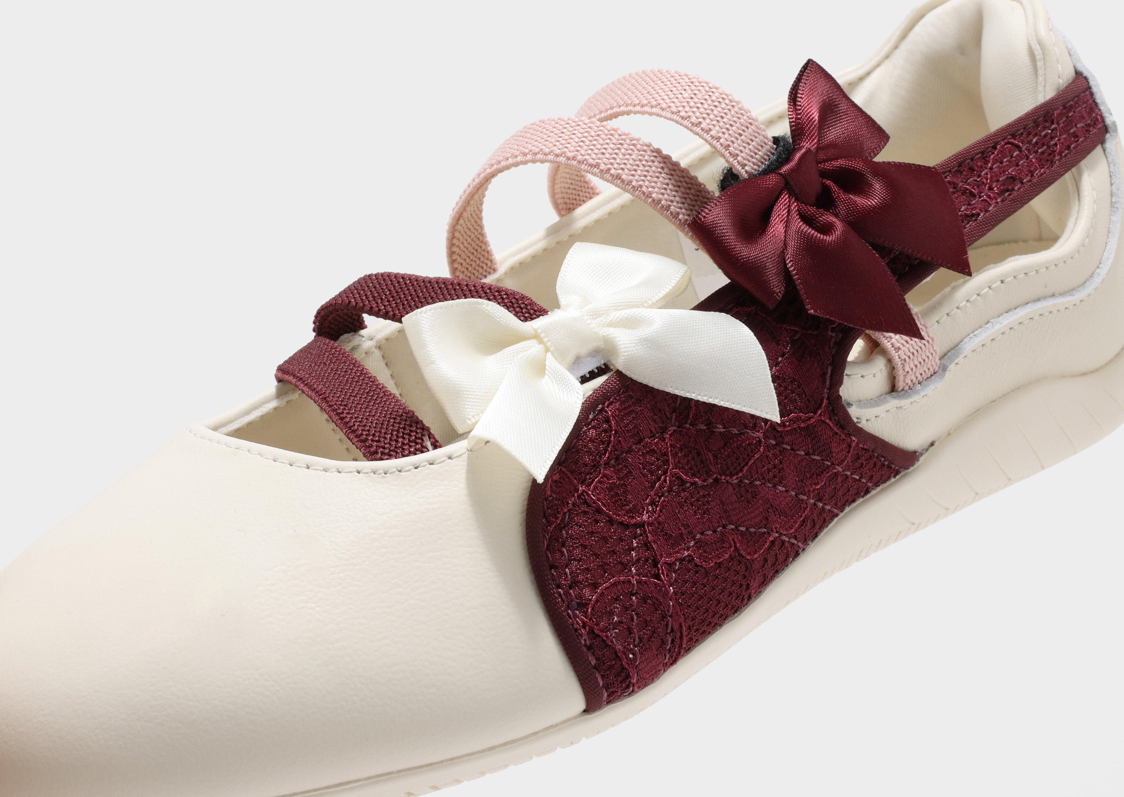 Ladies' Ballet-Inspired Bow & Lace Mary Jane Flats
