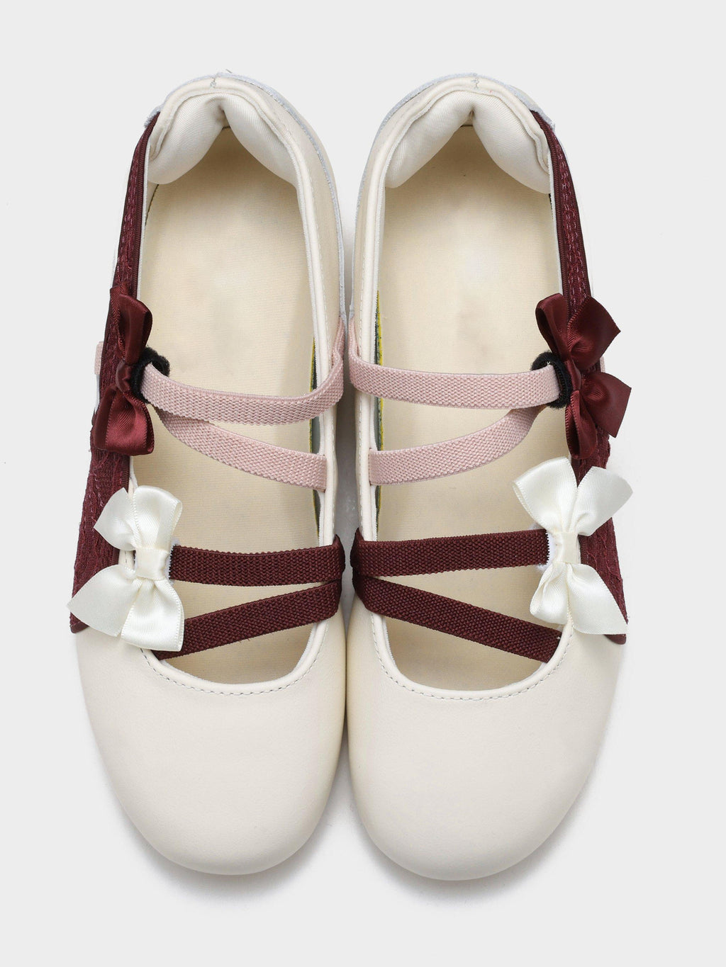 Ladies' Ballet-Inspired Bow & Lace Mary Jane Flats