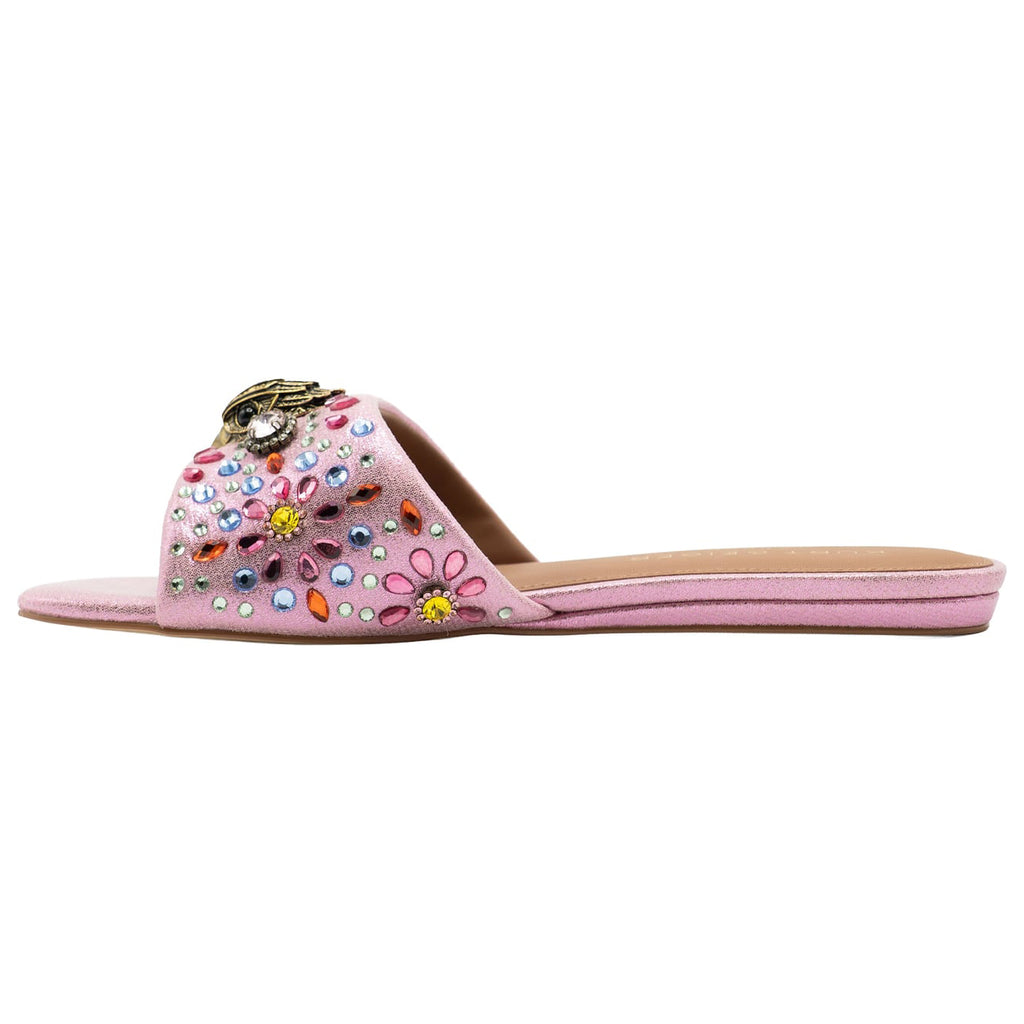 Ladies' Luxury Multi-Color Rhinestone Flat Mule Sandals