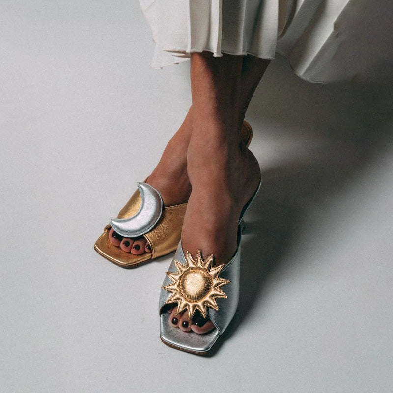 Sun and Crescent Moon Heel