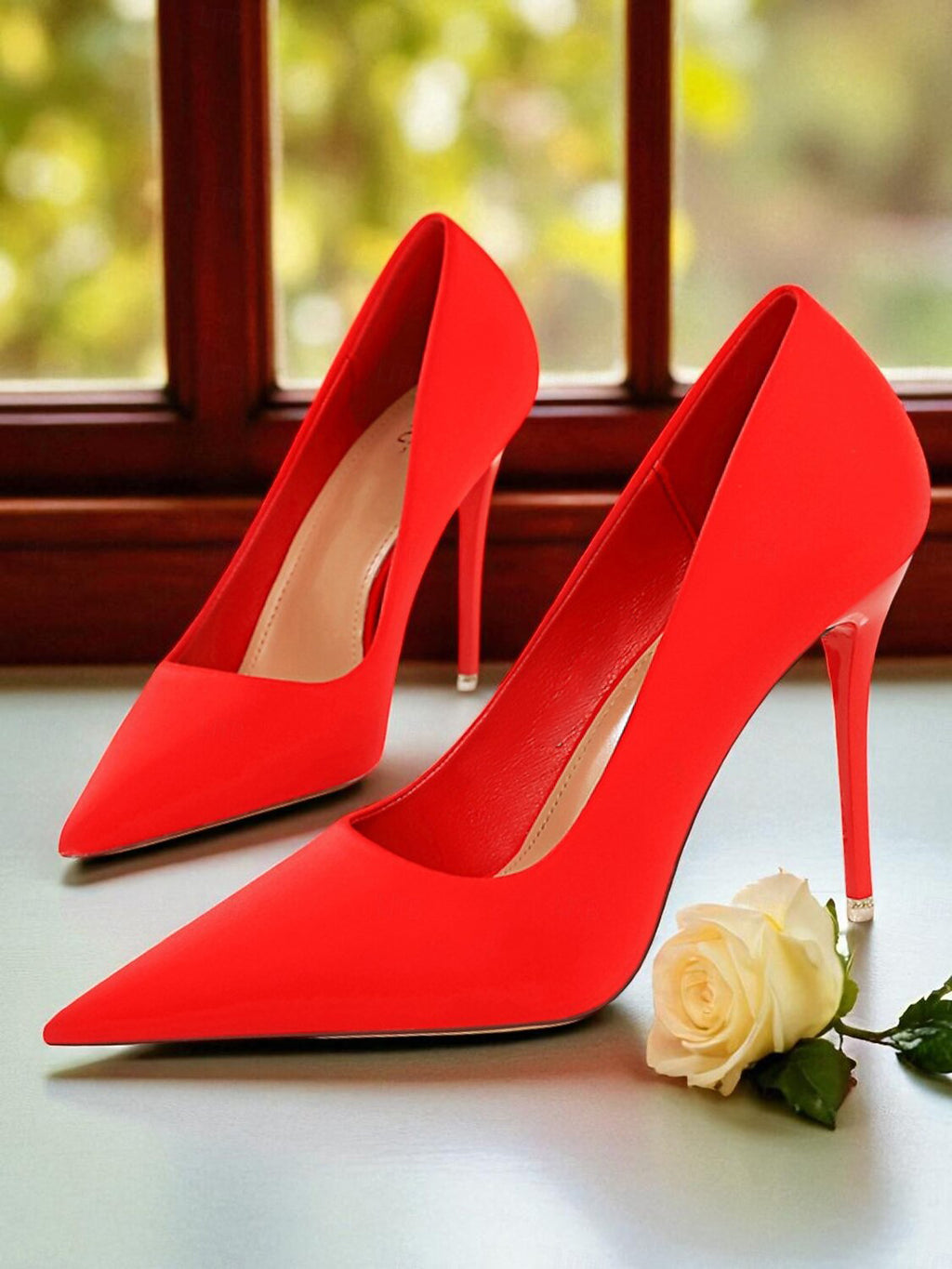 Ladies' Satin Pointed-Toe Stiletto Pumps