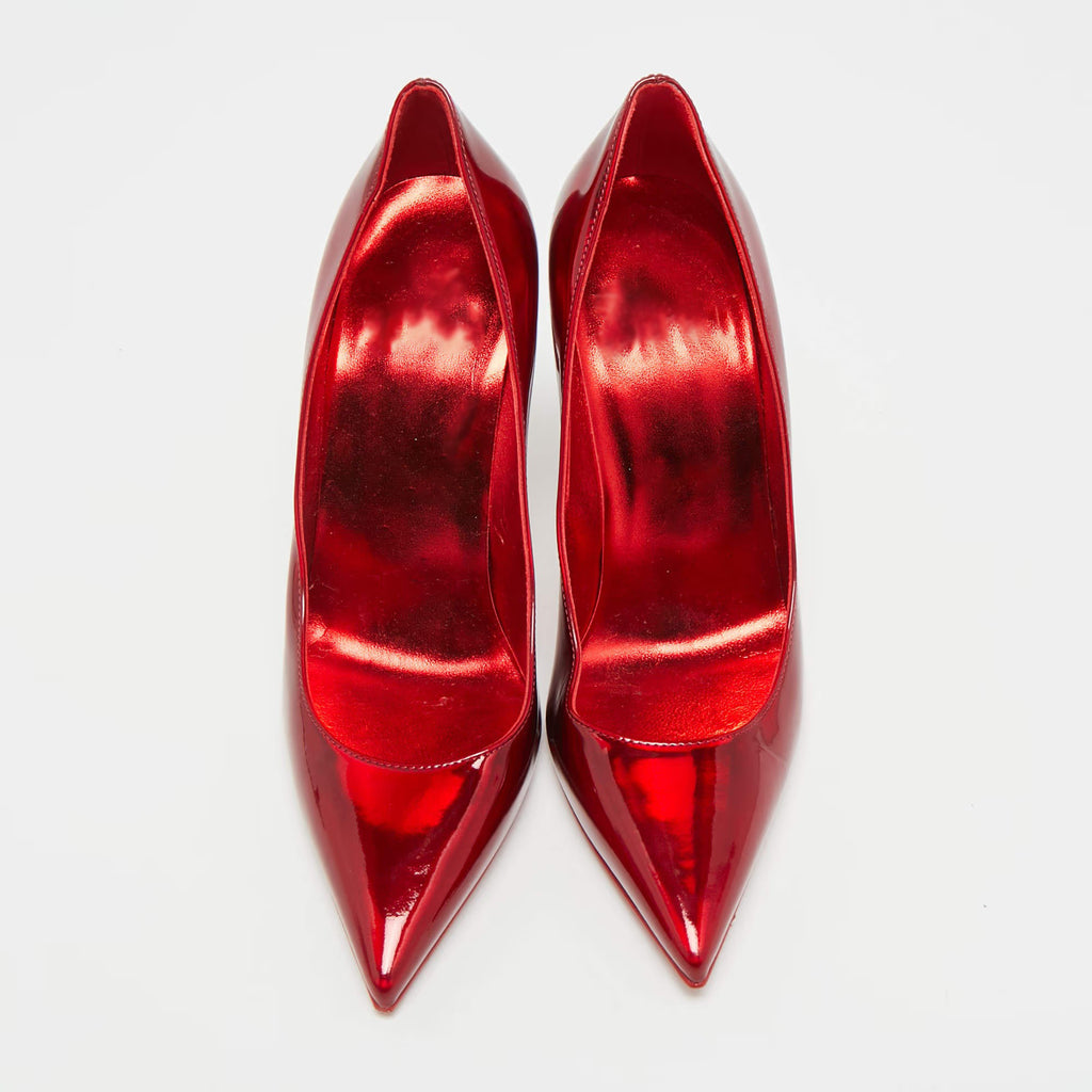 Ladies' Red Metallic Patent Stiletto Pumps