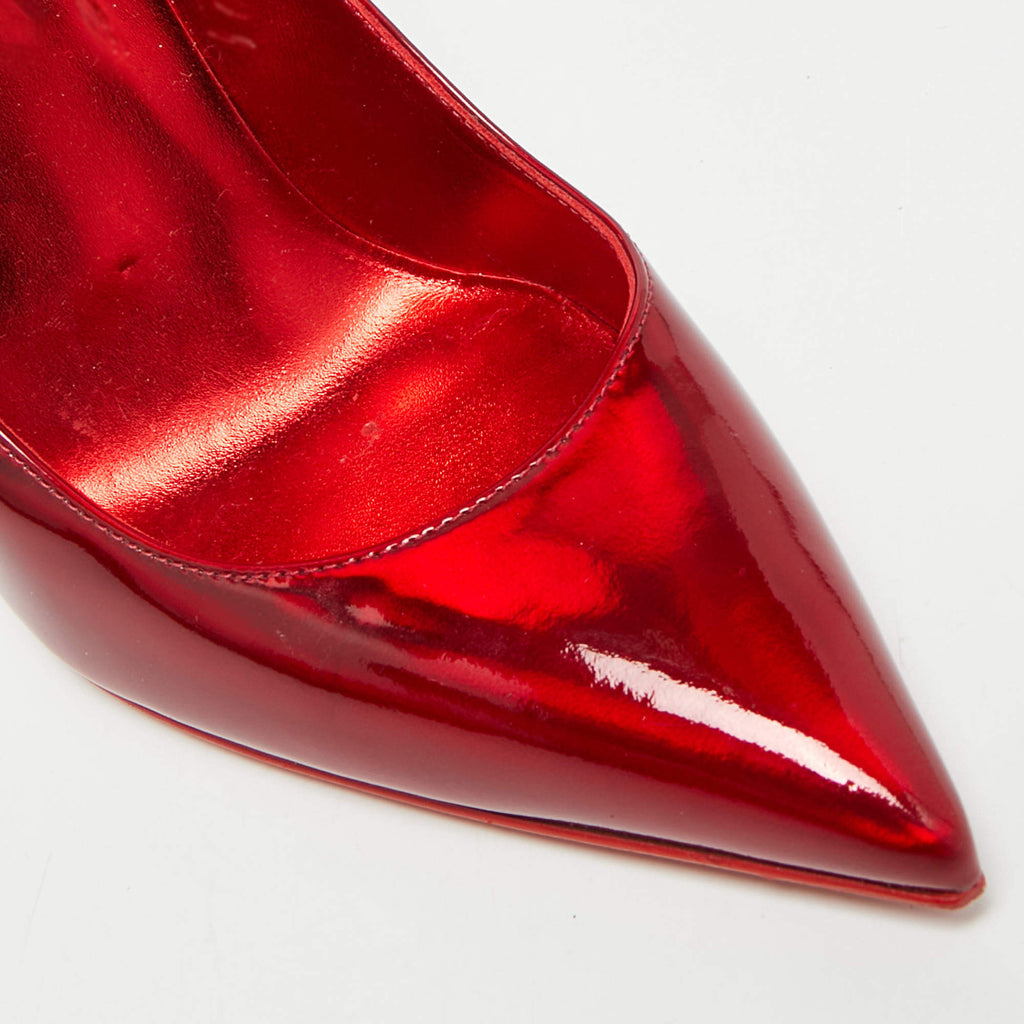 Ladies' Red Metallic Patent Stiletto Pumps