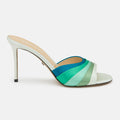 Ladies' Gradient Satin Stiletto Mule Sandals