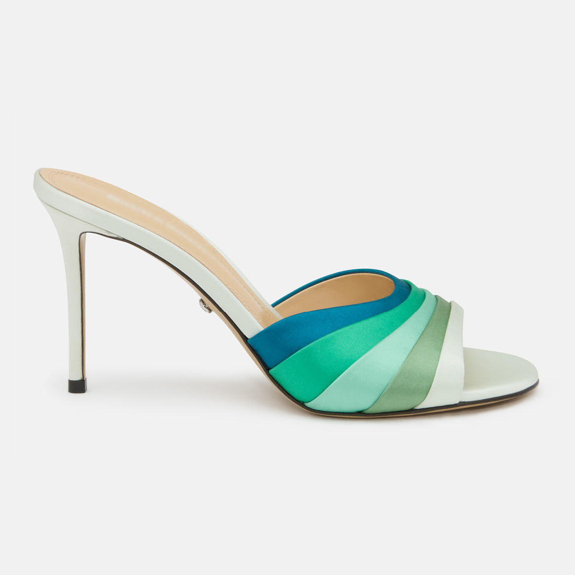 Ladies' Gradient Satin Stiletto Mule Sandals