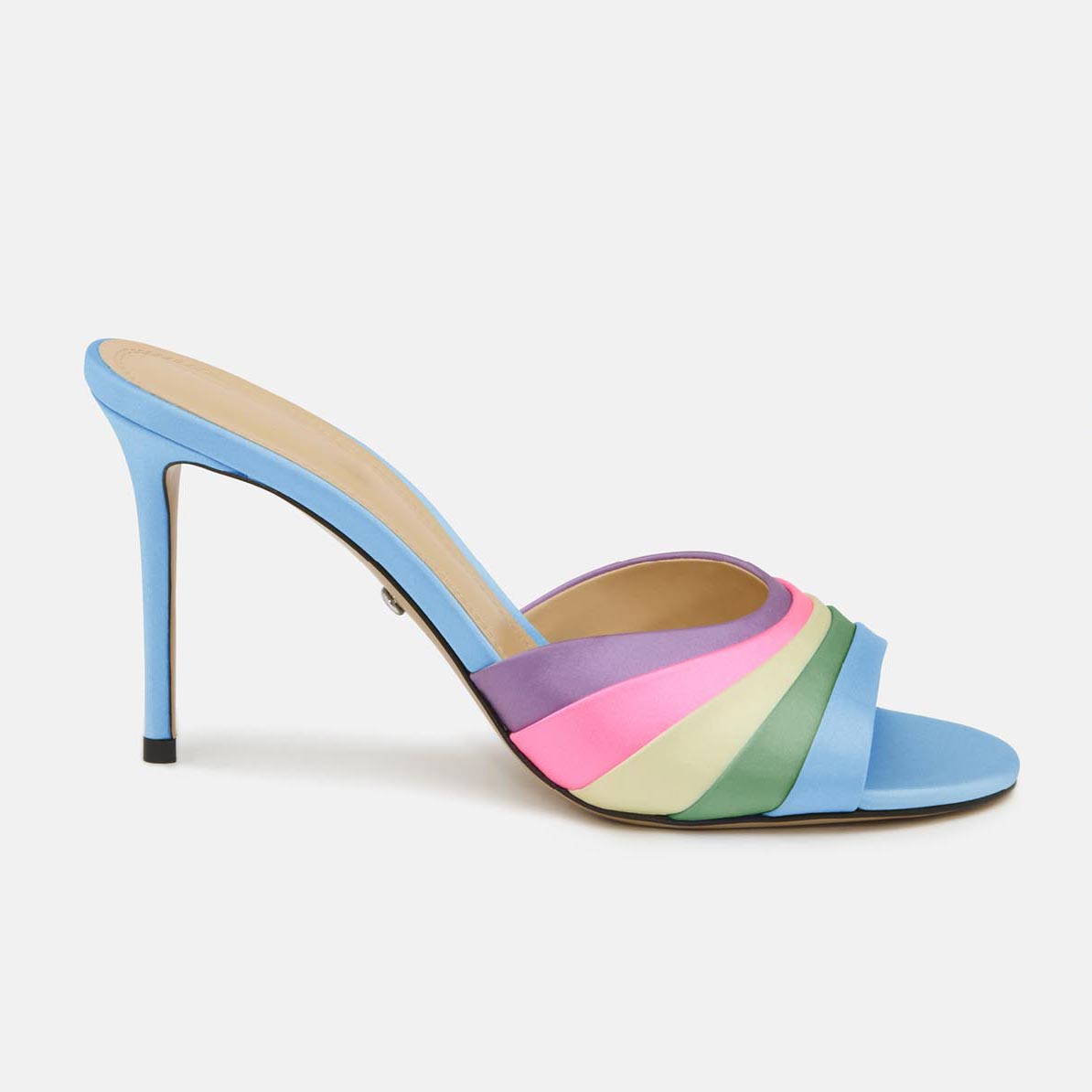Ladies' Gradient Satin Stiletto Mule Sandals