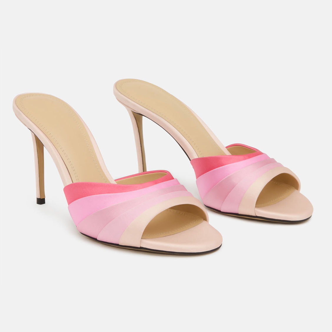 Ladies' Gradient Satin Stiletto Mule Sandals