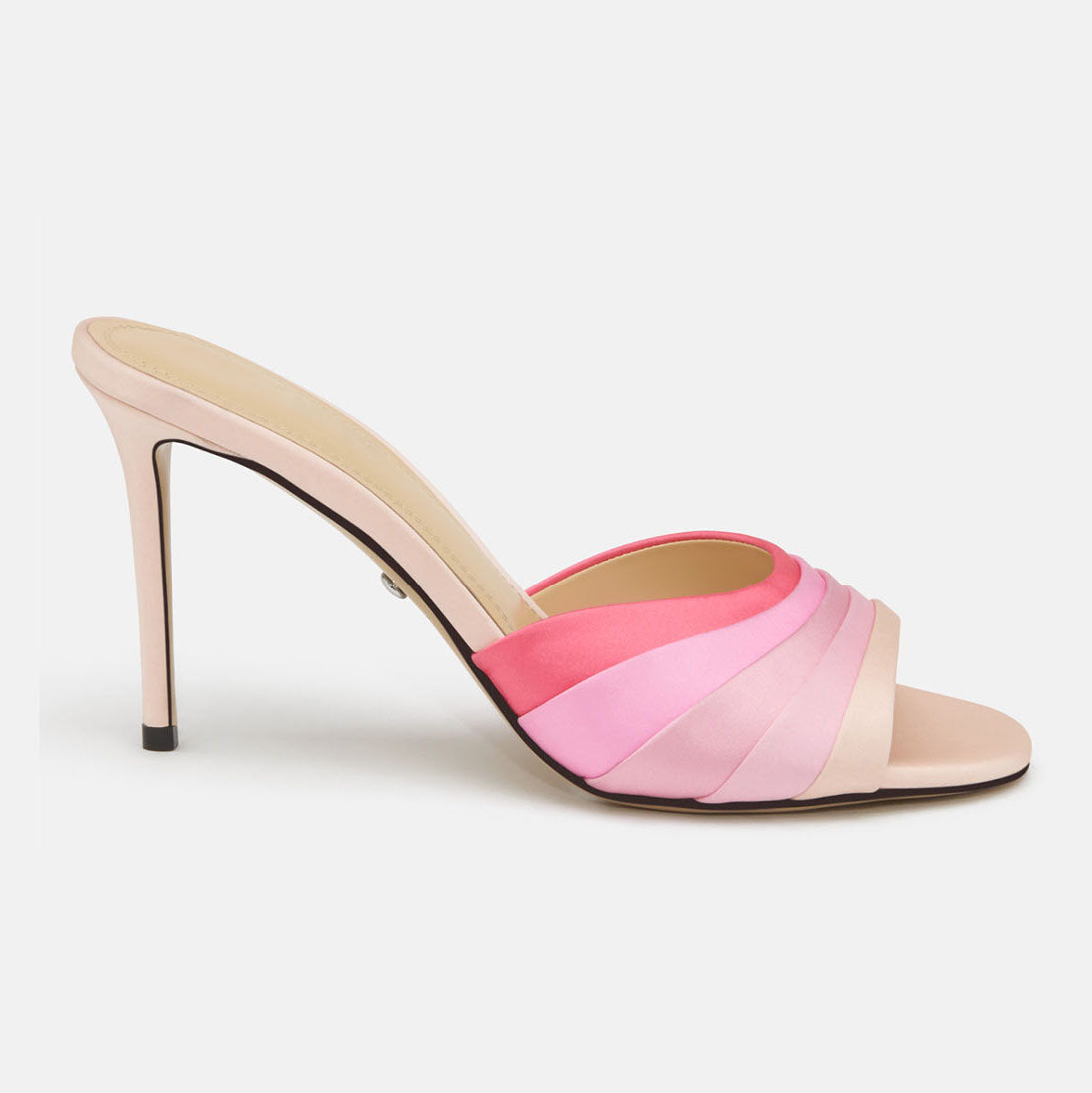 Ladies' Gradient Satin Stiletto Mule Sandals