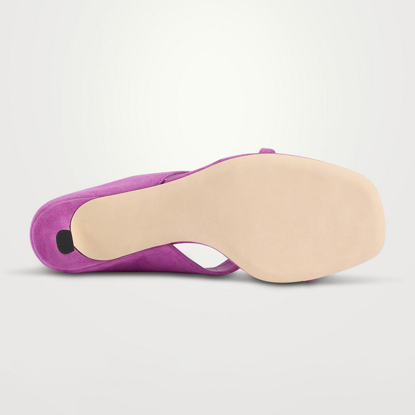 Ladies' Suede Gem-Embellished Kitten Heel Thong Mules