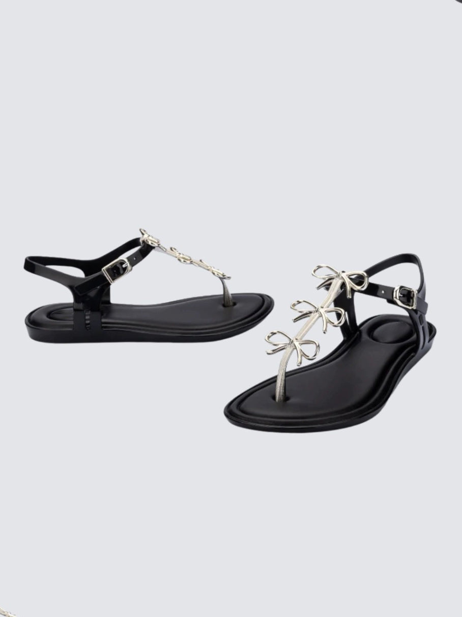 Women's Bow-Detail Jelly Thong Sandals