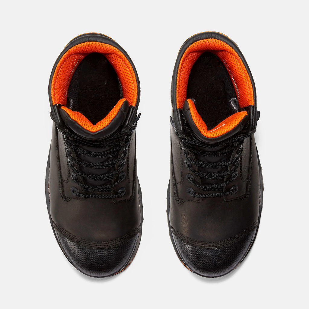 Black High-Top Steel Toe Work Boots