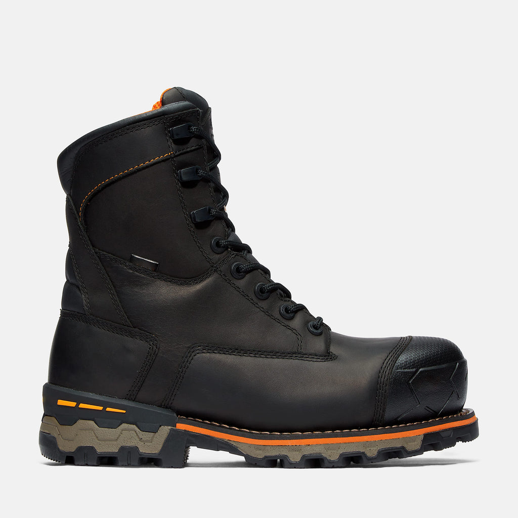 Black High-Top Steel Toe Work Boots
