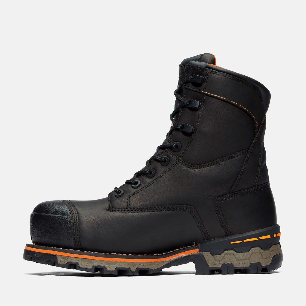Black High-Top Steel Toe Work Boots