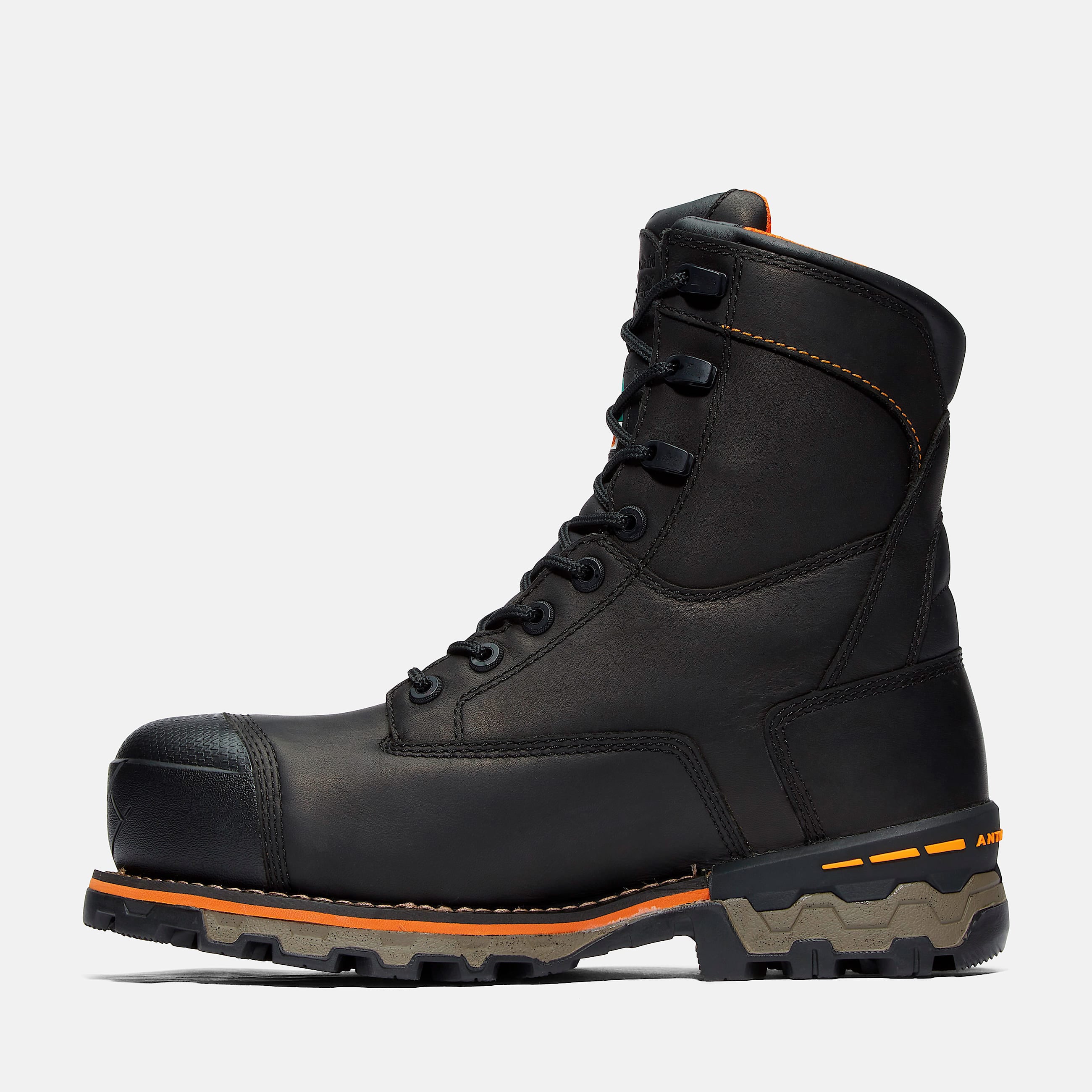 Black High-Top Steel Toe Work Boots