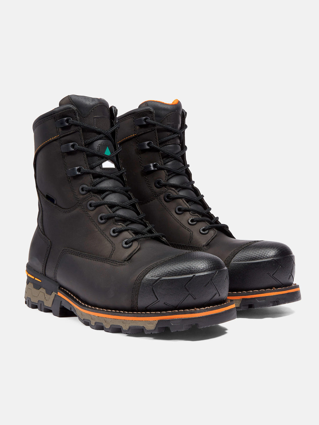 Black High-Top Steel Toe Work Boots