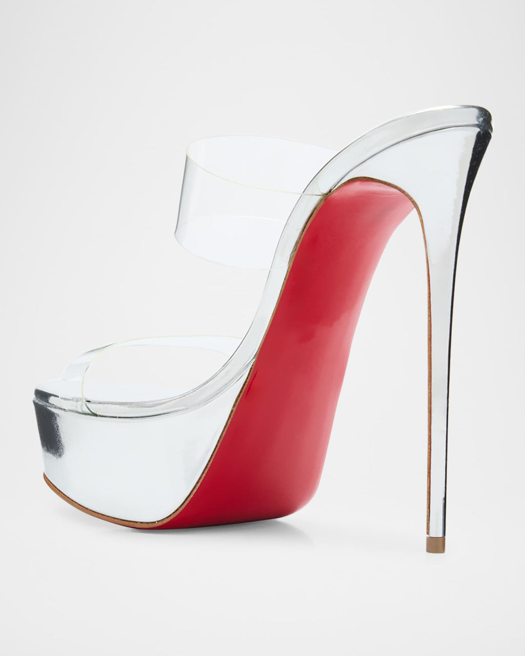 Ladies' Metallic Silver Platform Stiletto Sandals