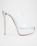 Ladies' Metallic Silver Platform Stiletto Sandals