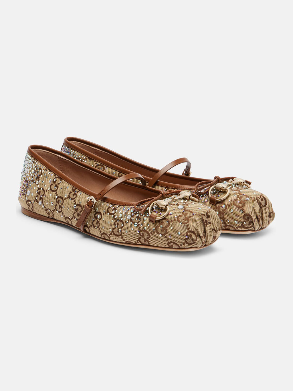 Ladies' Embellished Horsebit Detail Ballerina Flats