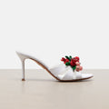 Ladies' Woven Fruit & Ladybug Appliqué Stiletto Mule Sandals