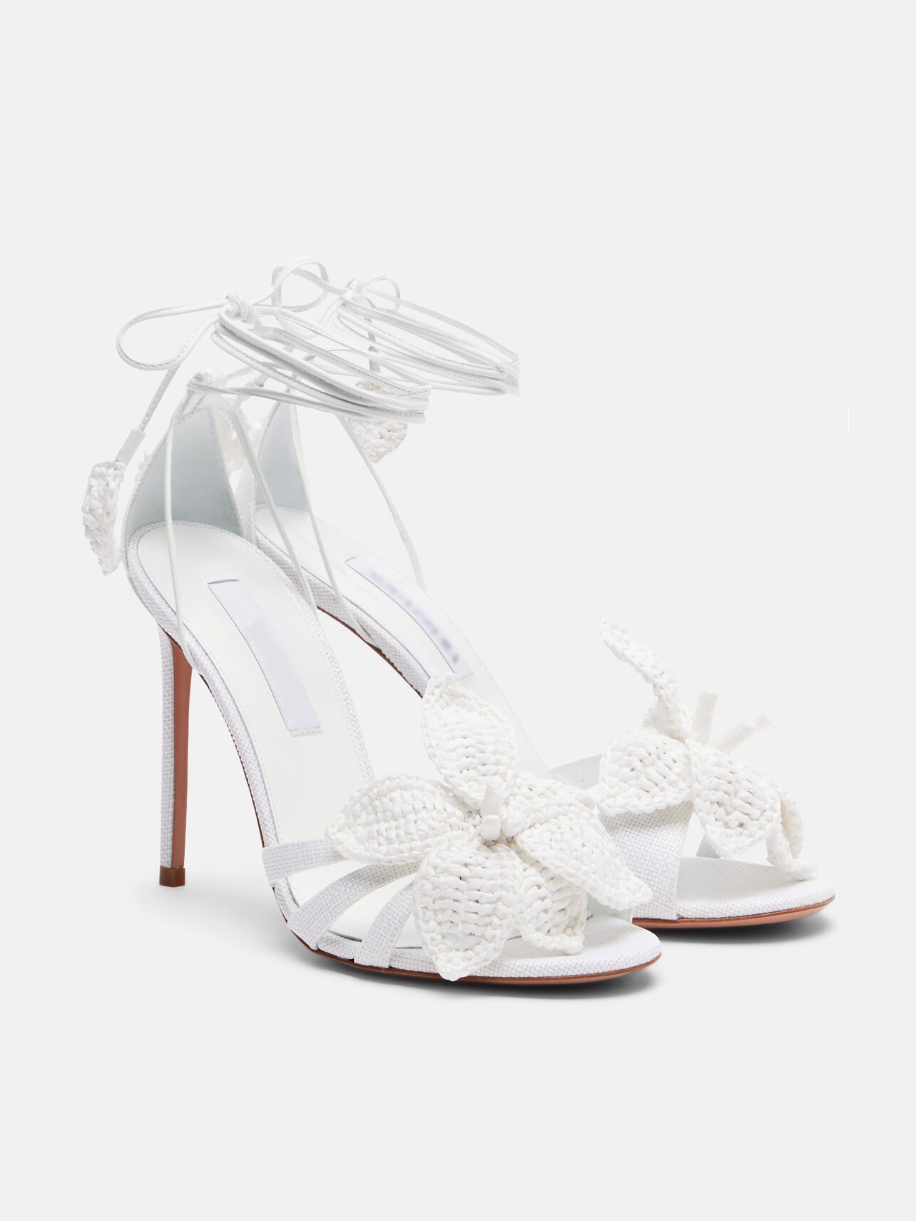 Women's Crochet Flower Ankle-Tie Stiletto Sandals