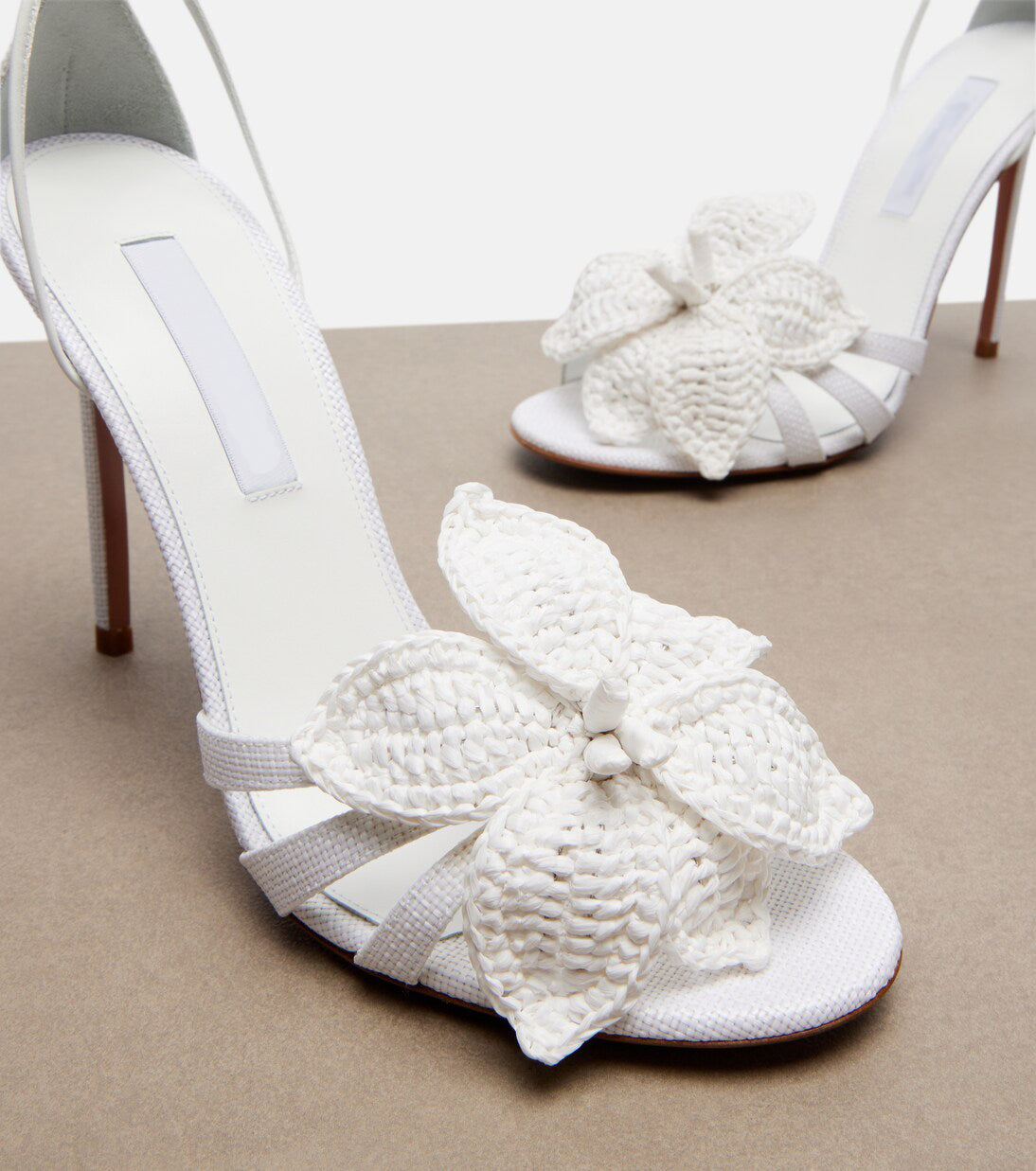 Women's Crochet Flower Ankle-Tie Stiletto Sandals