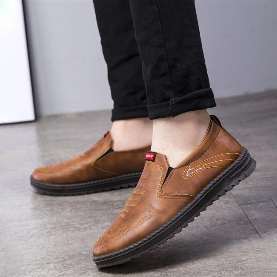 Men's Slip-On Leather Casual Shoes
