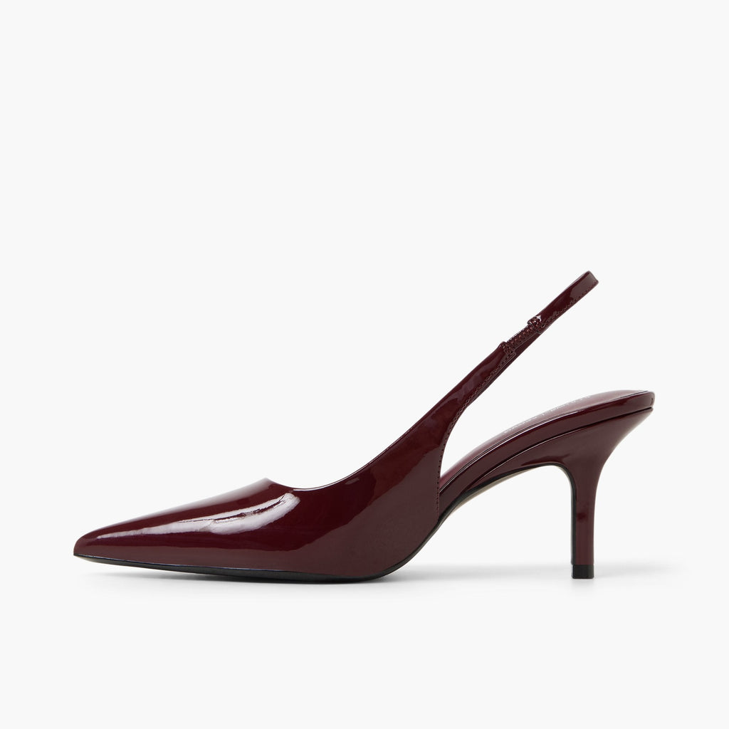 Ladies' Patent Slingback Pointed-Toe Pumps