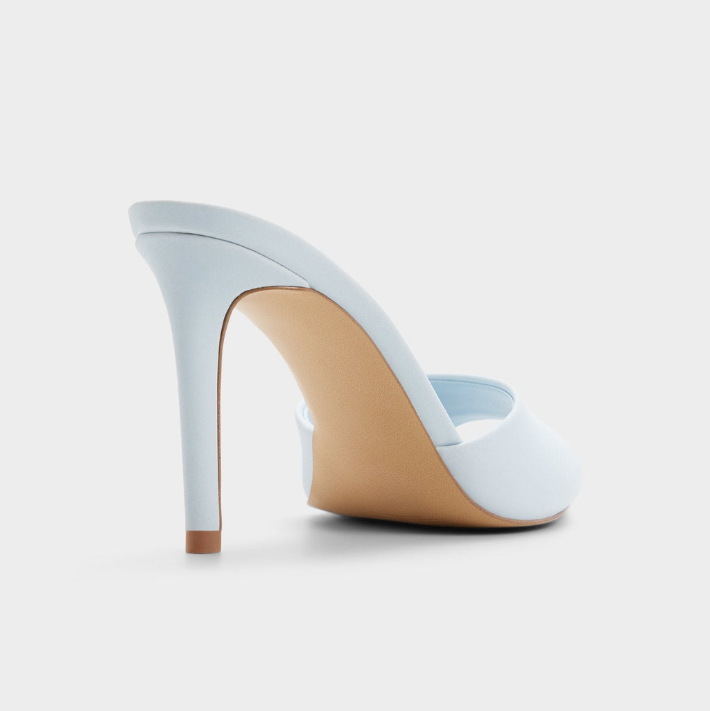Ladies' Minimalist Pointed Peep-Toe Heeled Mules