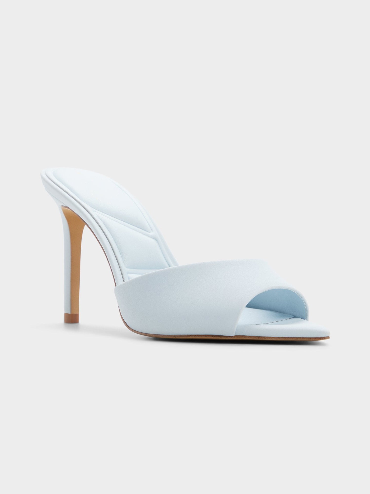 Ladies' Minimalist Pointed Peep-Toe Heeled Mules
