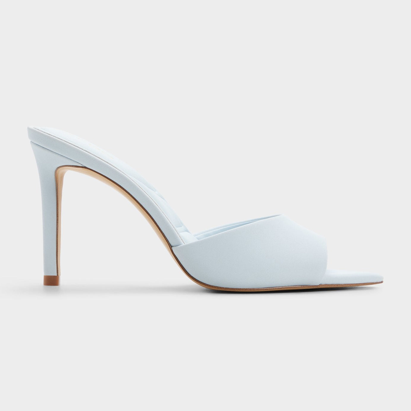 Ladies' Minimalist Pointed Peep-Toe Heeled Mules