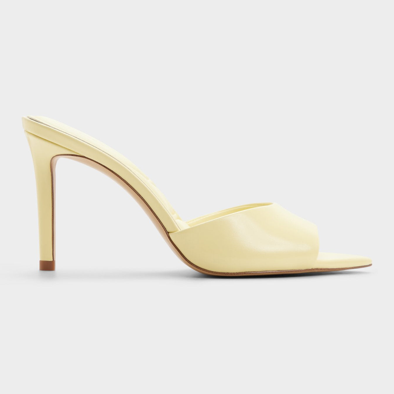 Ladies' Minimalist Pointed Peep-Toe Heeled Mules