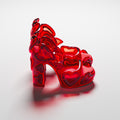 Ladies' Bold 3D Heart Design Open-Toe Heeled Sandals