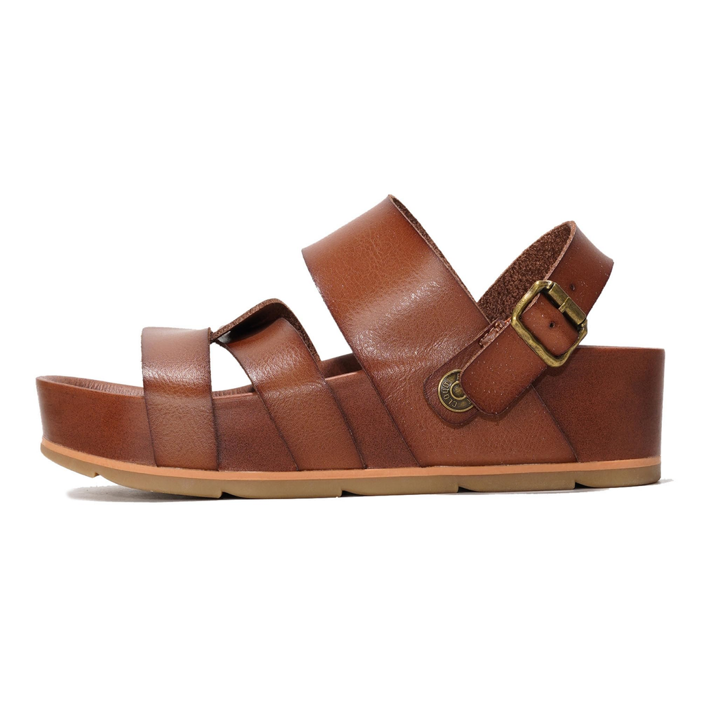 Ladies' Multi-Strap Buckle Wedge Slide Sandals