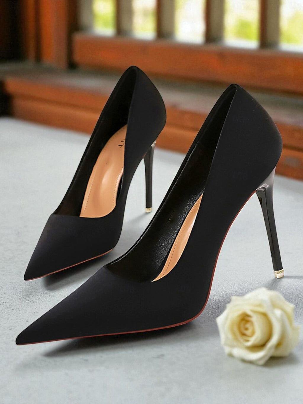 Ladies' Satin Pointed-Toe Stiletto Pumps