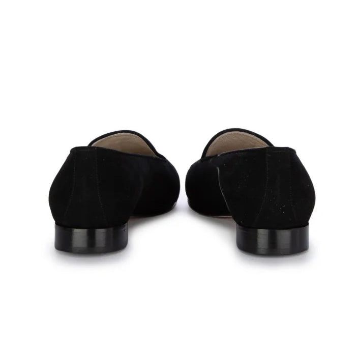 Ladies' Dachshund Embroidered Suede Loafers