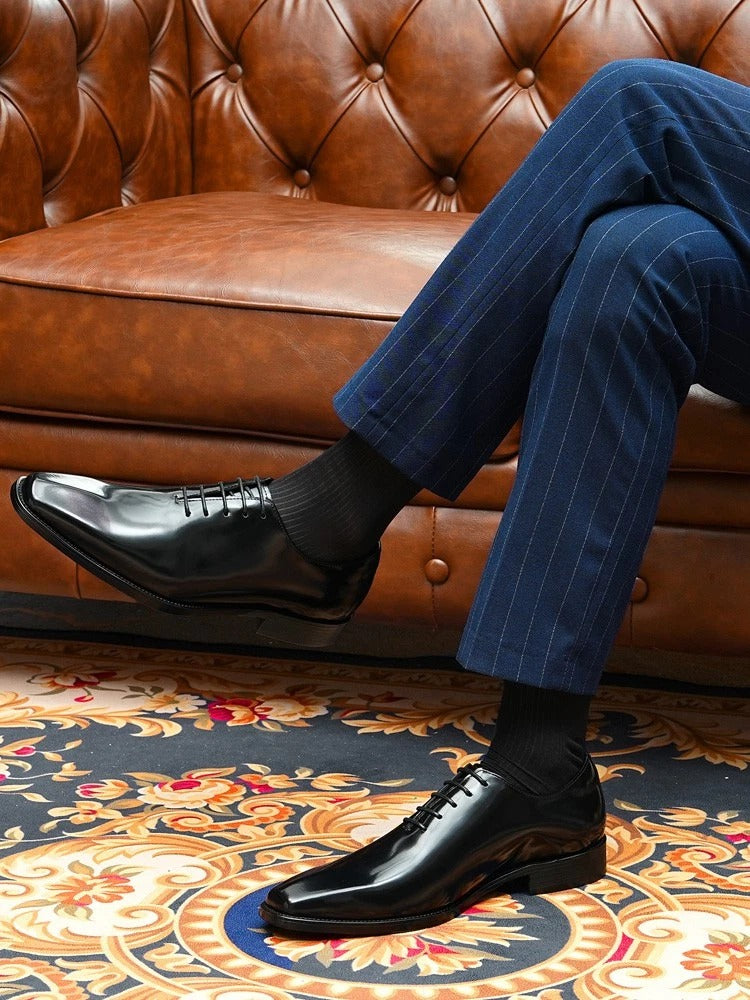 Patina Finish Formal Lace-Up Dress Shoes