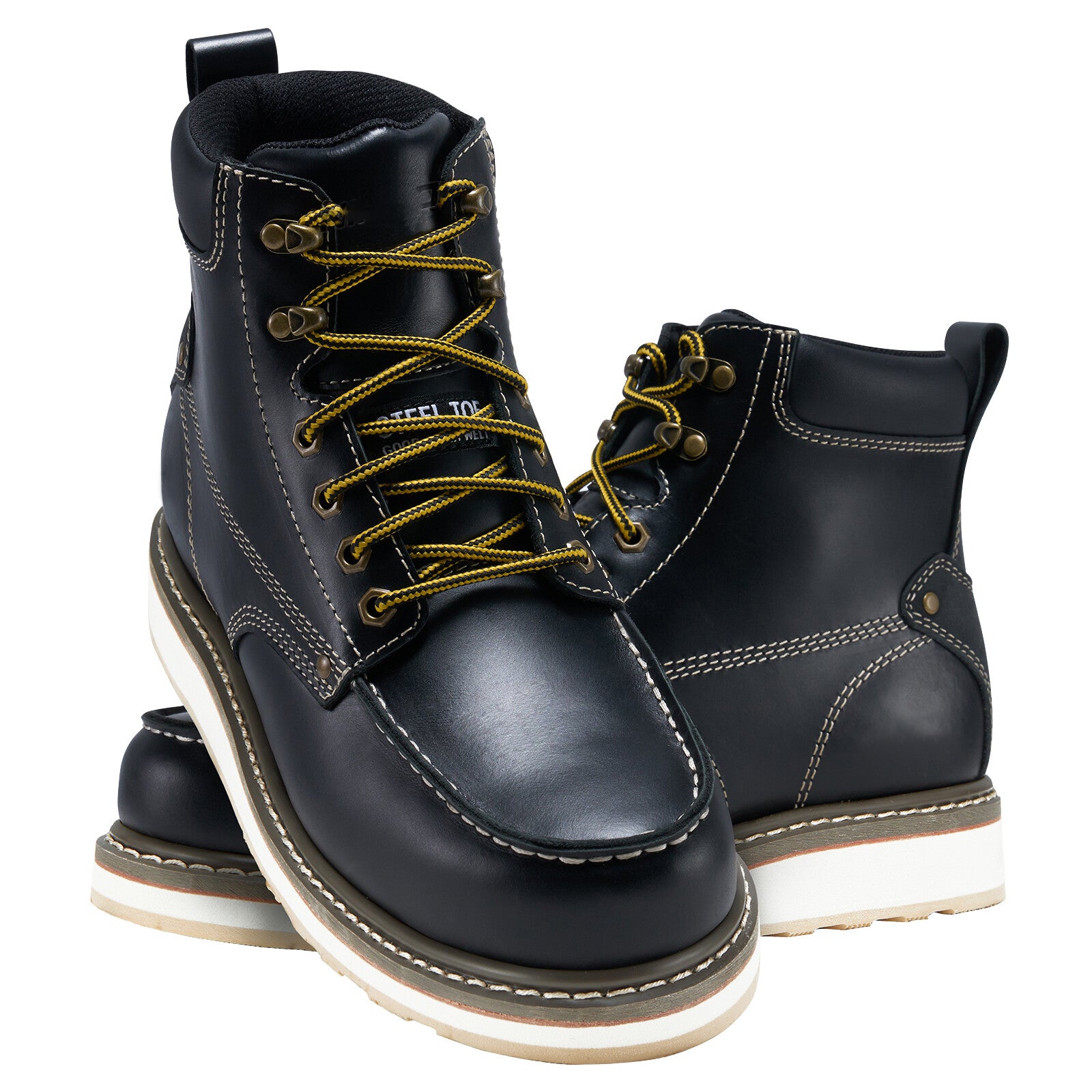 Men's Moc-Toe Leather Work Boots
