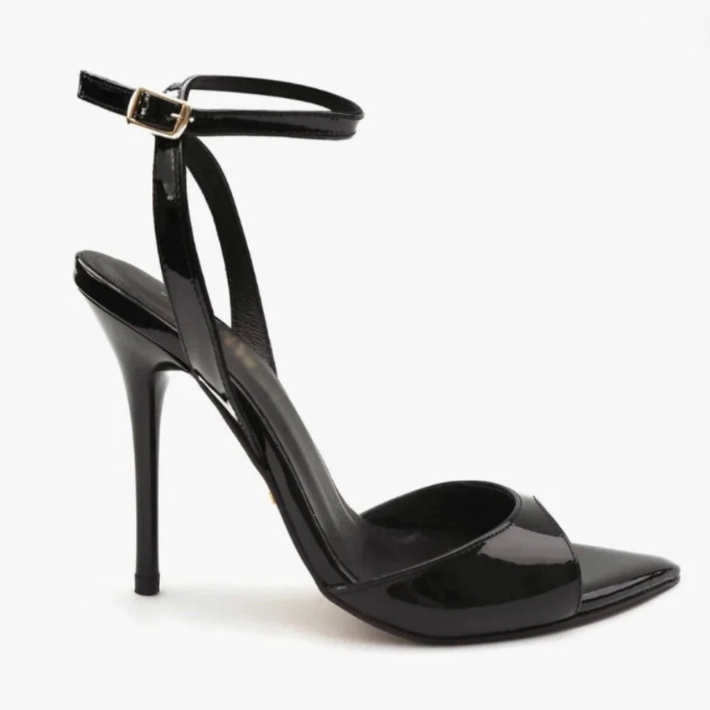 Ladies' Patent Leather Peep-Toe Ankle Strap Stiletto Heels