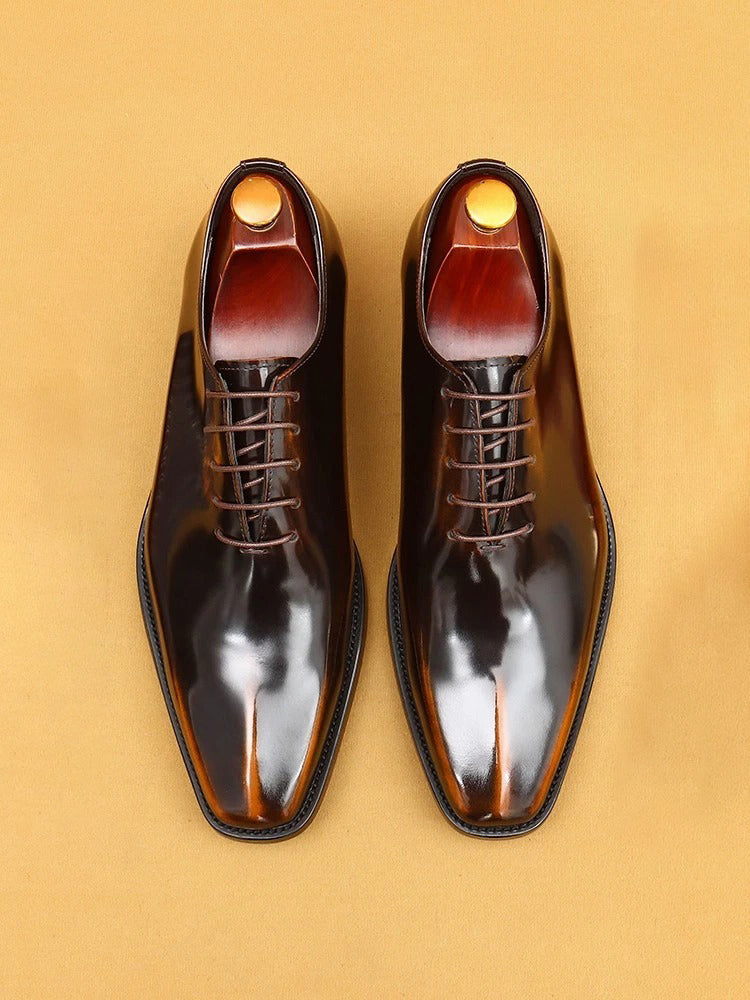 Patina Finish Formal Lace-Up Dress Shoes