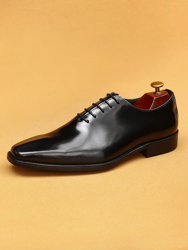 Patina Finish Formal Lace-Up Dress Shoes
