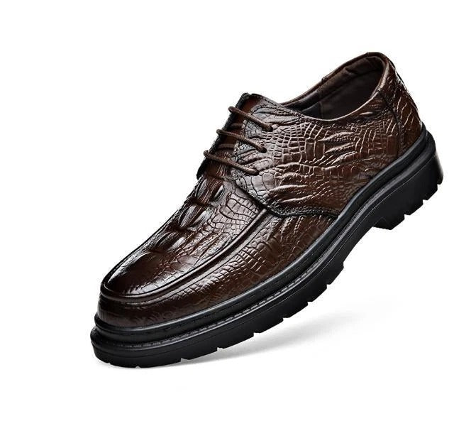 Embossed Crocodile Derby Shoes
