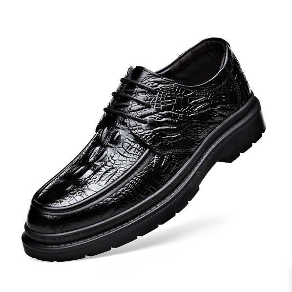 Embossed Crocodile Derby Shoes