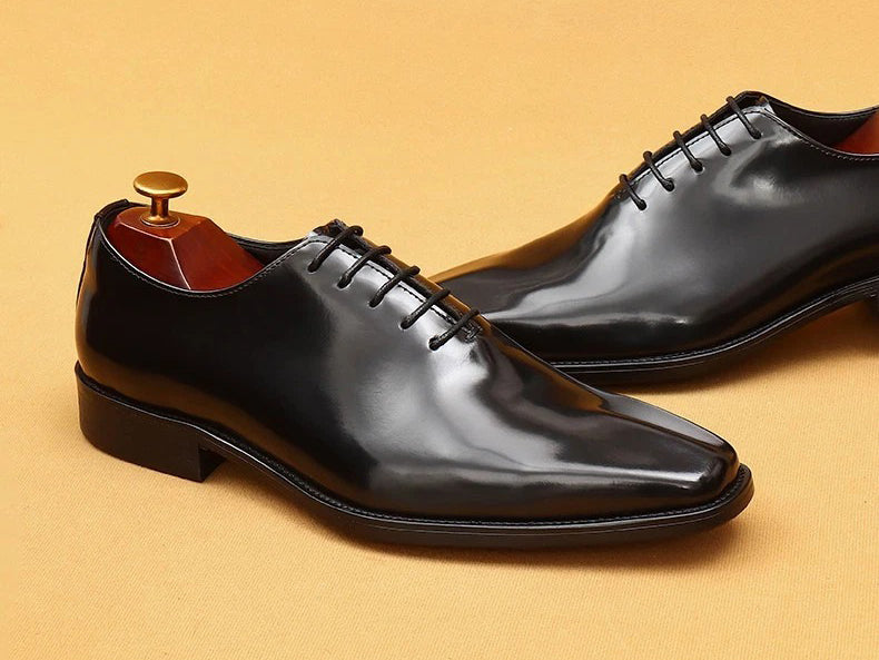 Patina Finish Formal Lace-Up Dress Shoes
