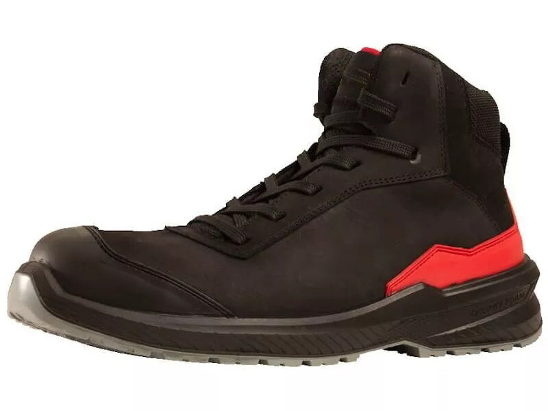 Black & Red Mid-Top Safety Work Boots