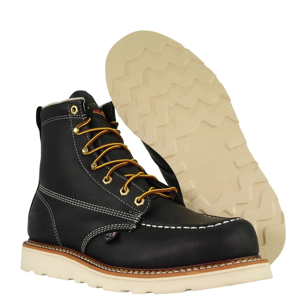 Moc-Toe Work Boots With Traction Sole