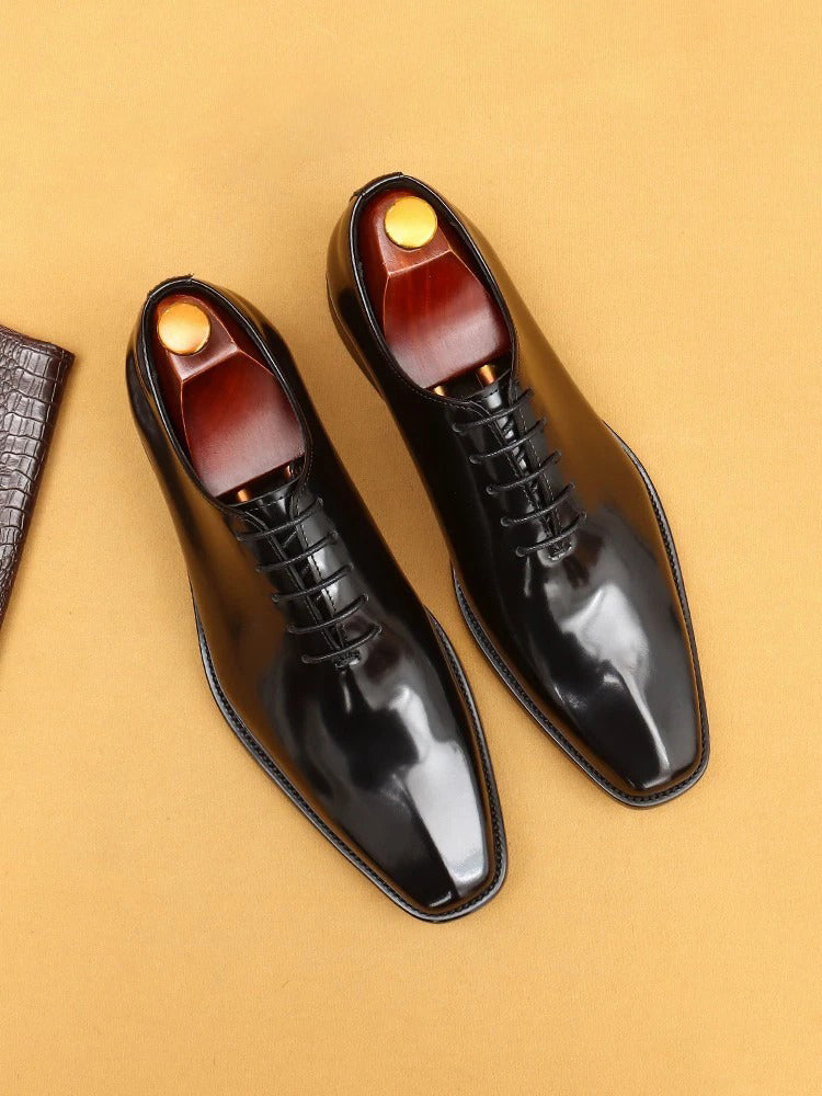 Patina Finish Formal Lace-Up Dress Shoes