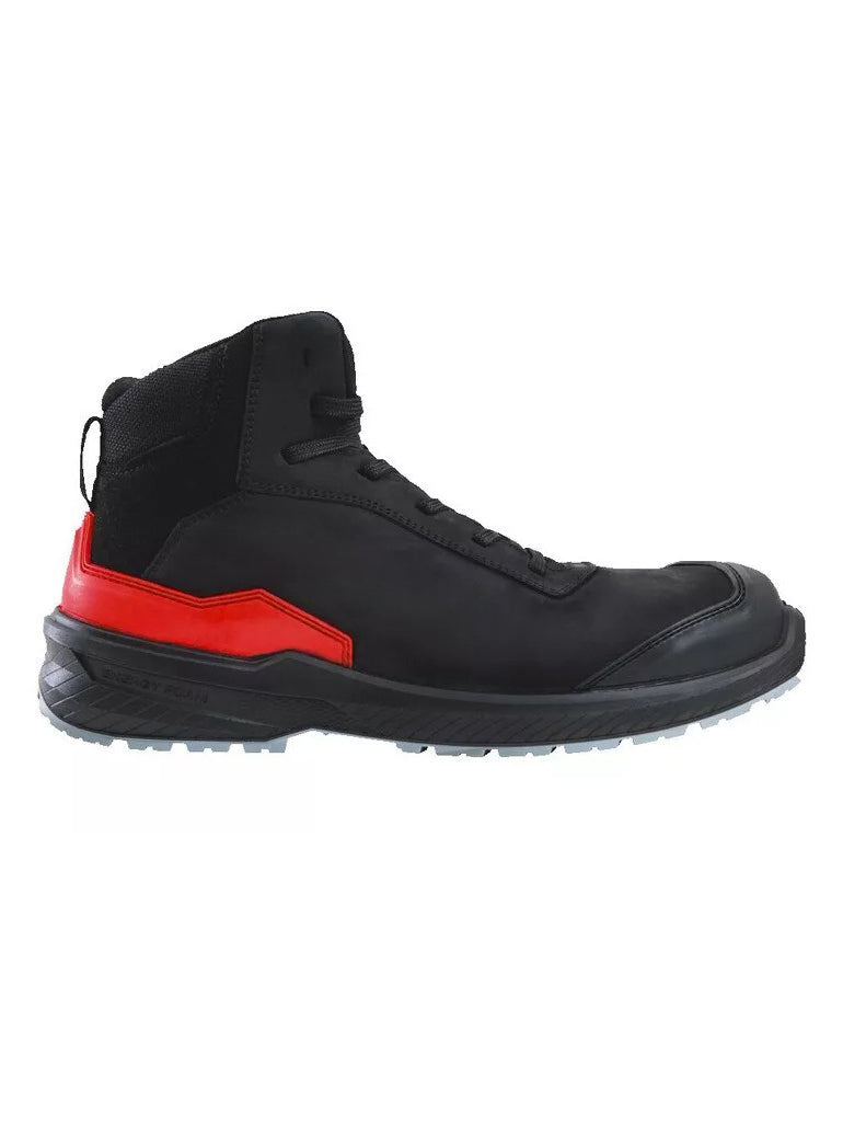 Black & Red Mid-Top Safety Work Boots