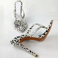 Women's Dalmatian Print Calf Hair Thong Stiletto Sandals